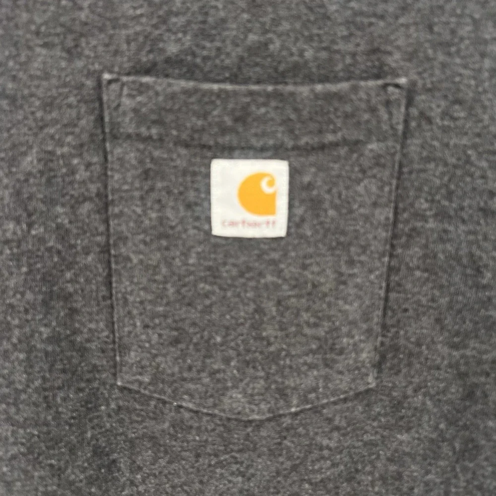 Carhartt Charcoal Grey 2XL Tall Original Fit Pocket T-shirt Short Sleeve K87 CRH - Picture 3 of 7